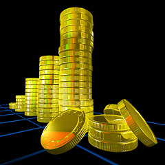 Image showing Pile Of Coins Shows Monetary Success