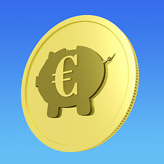 Image showing Euro Piggy Coin Shows European Banking Status