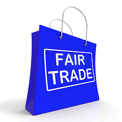 Image showing Fairtrade Shopping Bag Shows Fair Trade Product Or Products