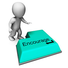 Image showing Encourage Key Shows Inspiring Motivation And Reassurance