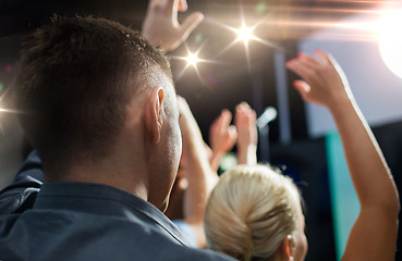 Image showing close up of happy people at concert in night club