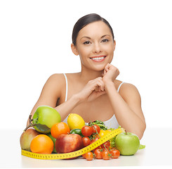 Image showing woman with fruits and vegetables