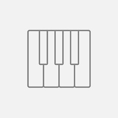 Image showing Piano keys line icon.