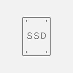 Image showing Solid state drive line icon.