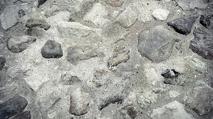 Image showing Road surface paved with rough stones