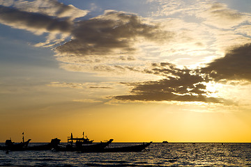 Image showing asia   the  kho tao bay isle sunset sun   