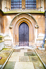 Image showing   abbey in london old church door and   wall