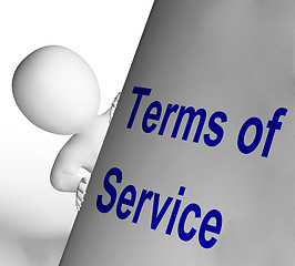 Image showing Terms Of Service Sign Shows User And Provider Agreement