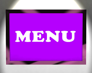 Image showing Menu Screen Shows Ordering Food From Restaurant Online