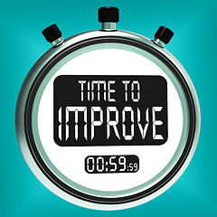 Image showing Time To Improve Message Means Progress And Improvement