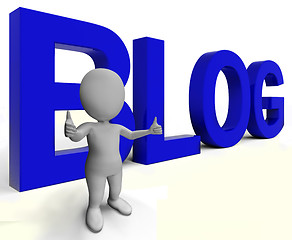 Image showing Blog Word Shows Blogger Website And Blogging