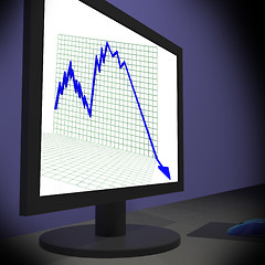 Image showing Arrow Falling On Monitors Showing Bad Statistics