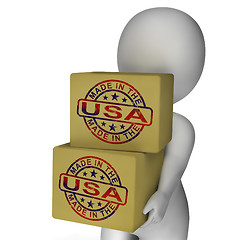 Image showing Made In USA Stamp On Boxes Shows American Products