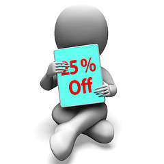 Image showing Twenty Five Percent Off Tablet Means 25% Discount Or Sale Online