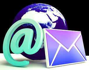 Image showing World Email Shows Global Correspondence Post Online