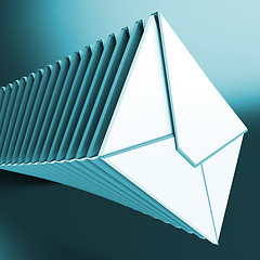 Image showing Piled Envelopes Shows Inbox Messages On Computer