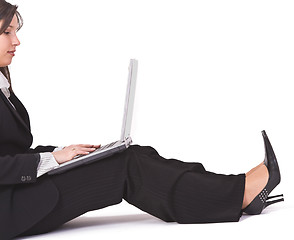 Image showing Woman wotking on laptop