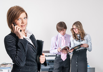 Image showing Attractive businesswoman in office