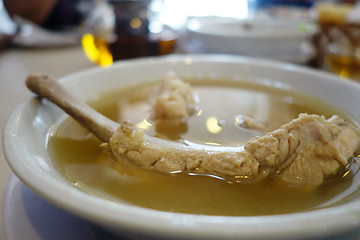Image showing Singapore style pork and herbal soup, spicy peppery soup