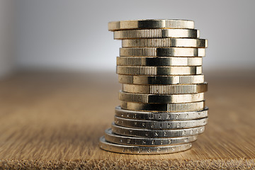 Image showing Euro Coins on table