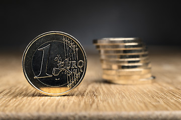 Image showing Euro Coins on table