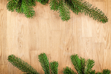 Image showing branches on wooden background