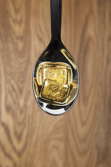 Image showing gold bullions on spoon