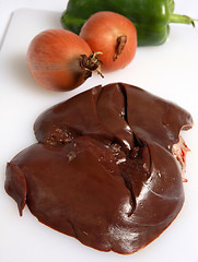 Image showing Raw liver and onions