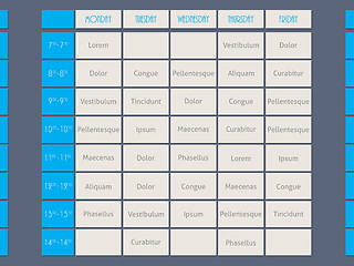 Image showing Blue timetable template flat style 