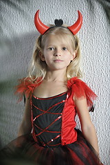 Image showing Little girl in Halloween costume.