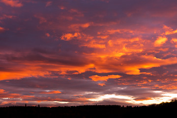 Image showing Sky, clouds and afterglow