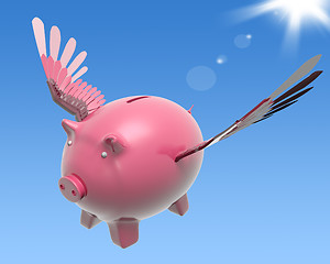 Image showing Flying Piggy Shows High Prosperity And Investment