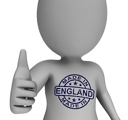 Image showing Made In England Stamp On Man Shows English Products Approved