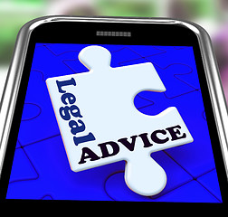 Image showing Legal Advice Smartphone Means Lawyer Assistance Online