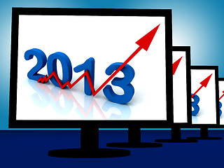 Image showing 2013 On Monitors Shows Monetary Increase And Forecasting