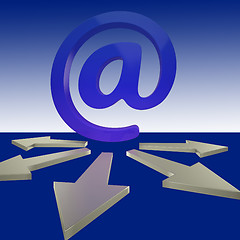 Image showing Email Arrows Shows Mailout Sent To Clients