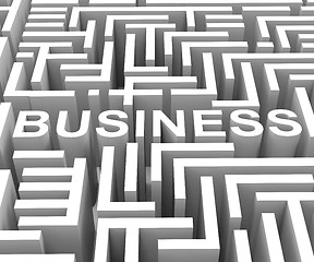 Image showing Business Word In Maze Shows Finding Commerce