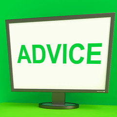 Image showing Advice Screen Means Guidance Advise Recommend Or Suggest