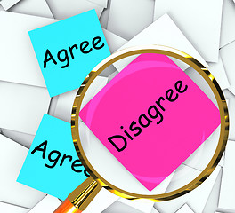 Image showing Agree Disagree Post-It Papers Mean Opinion And Point Of View