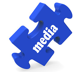 Image showing Media Jigsaw Shows News Newspapers Radio Or Tv