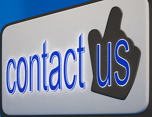 Image showing Contact Us Button Shows Help And Guidance