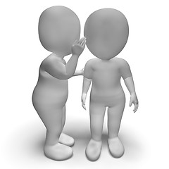 Image showing Whispering Gossip 3d Characters Have Secrets And Blab