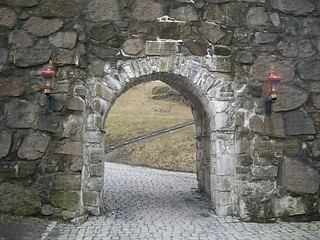 Image showing Gate at old fortress, Norway