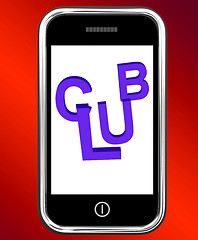Image showing Club On Phone Showing Group Team League Association