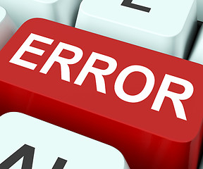 Image showing Error Key Shows Mistake Fault Or Defects