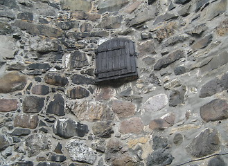 Image showing Door at old wall