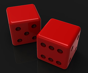 Image showing Blank Red Dice Shows Copyspace Gambling And Luck