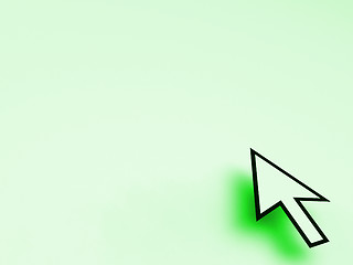 Image showing Cursor Pointer On Green Background Shows Blank Copyspace Website