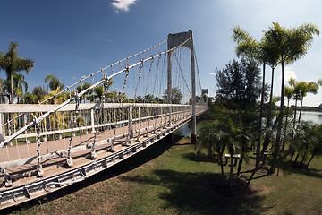 Image showing Suspension Bridge in Park