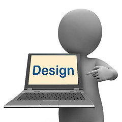 Image showing Design On Laptop Shows Creative Artistic Artwork